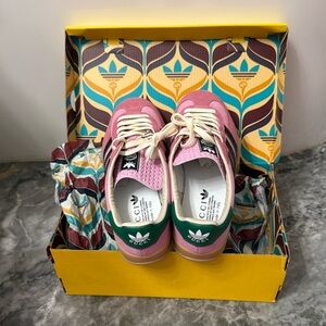 Adidas Pink and Green Sneakers